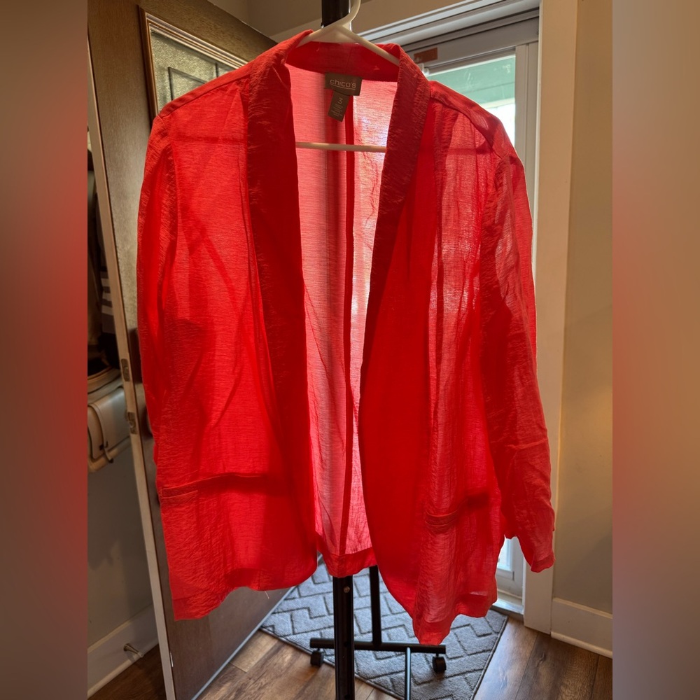 Vibrant Pink Sheer Cardigan